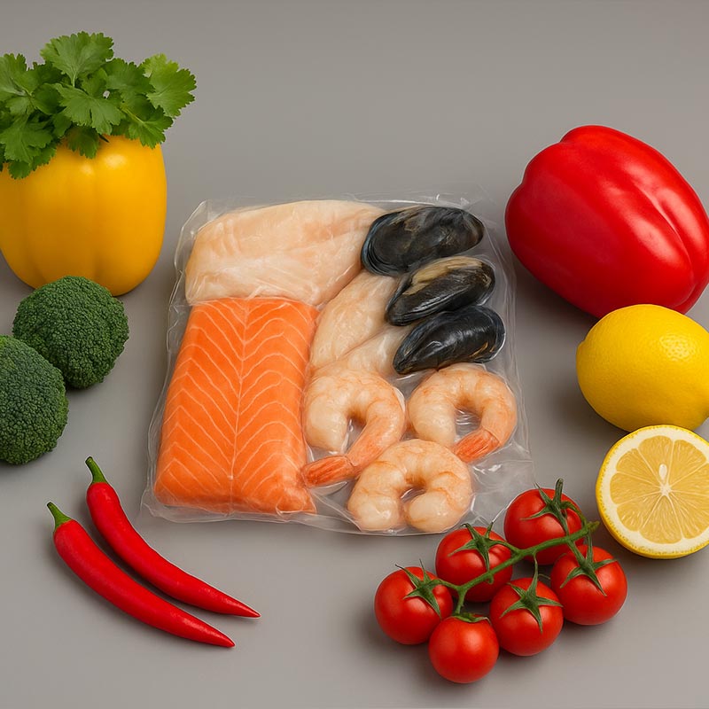 Seafood PVDC tyhjiökutistekalvo